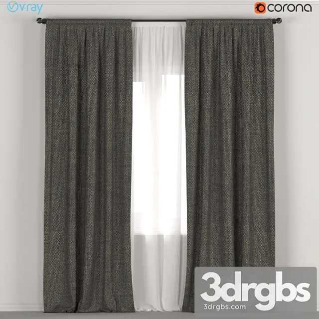 Dark curtains + tulle. 3dsmax Download