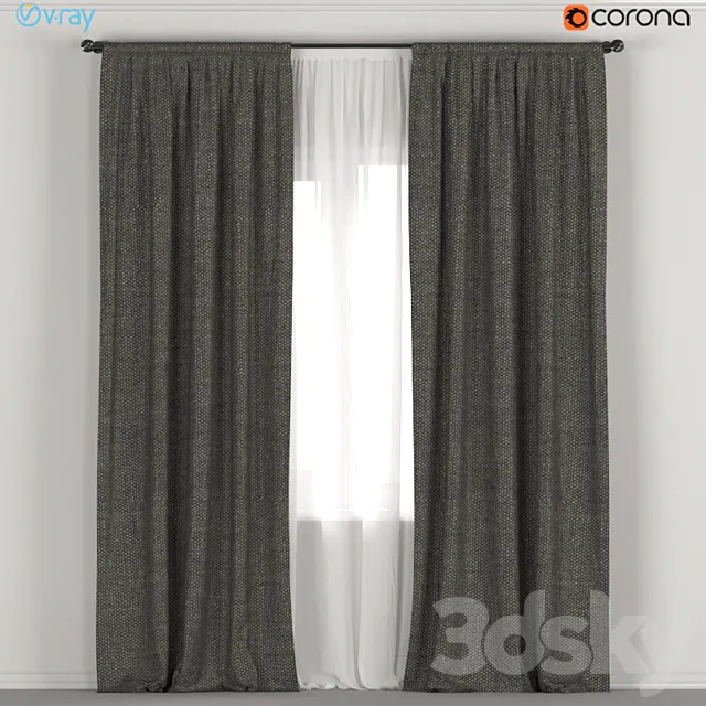 Dark curtains + tulle. 3DSMax File