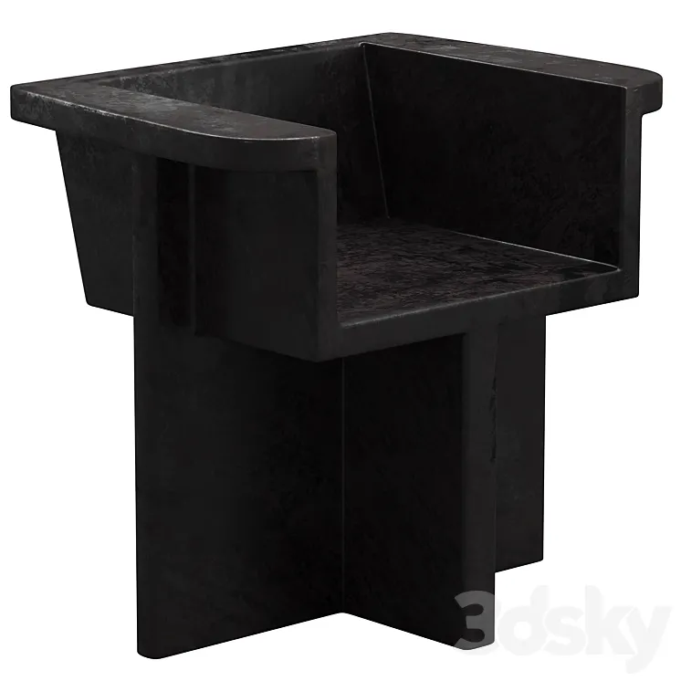 Dark Gray Brutus Dining Chair by 101 Copenhagen 3DS Max Model