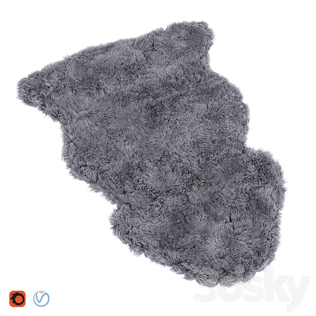 Dark gray rug 3ds Max