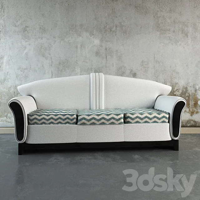 Dark wood sofa 3DS Max Model