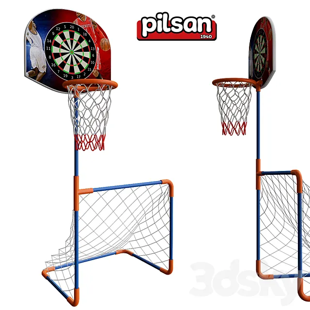 Darts with basketball ring 3ds Max