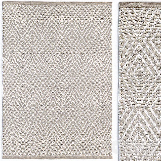 Dash & Albert Diamond White Rug Carpet 3DS Max Model