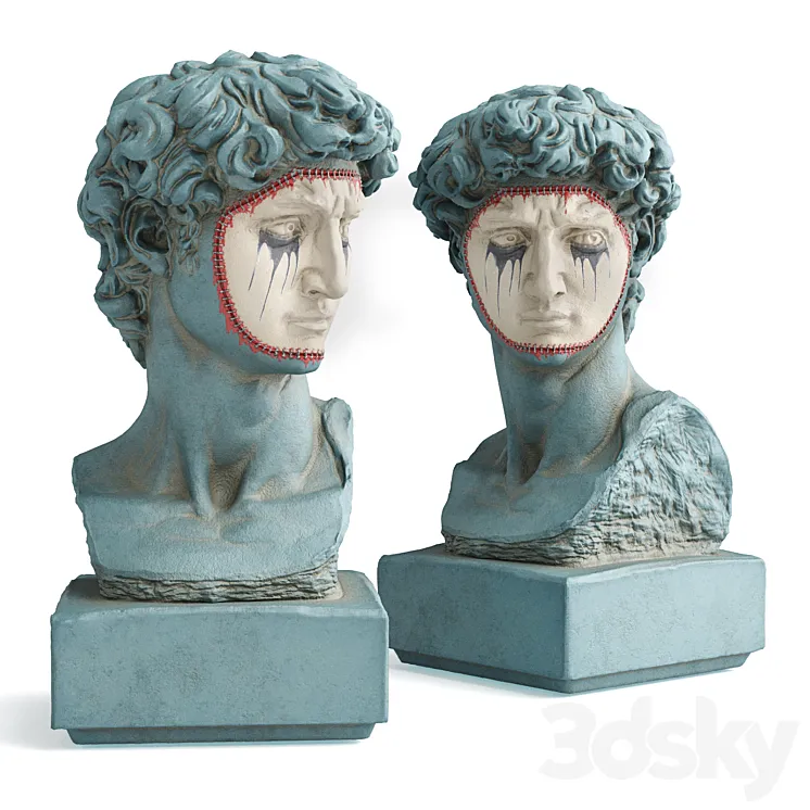 David Michelangelo masked bust 3DS Max