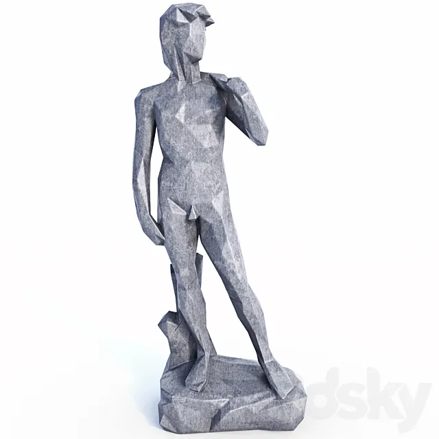 David Sculpture in style Low Poly 3ds Max