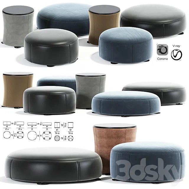 Davis pouf set minotti 3DSMax File