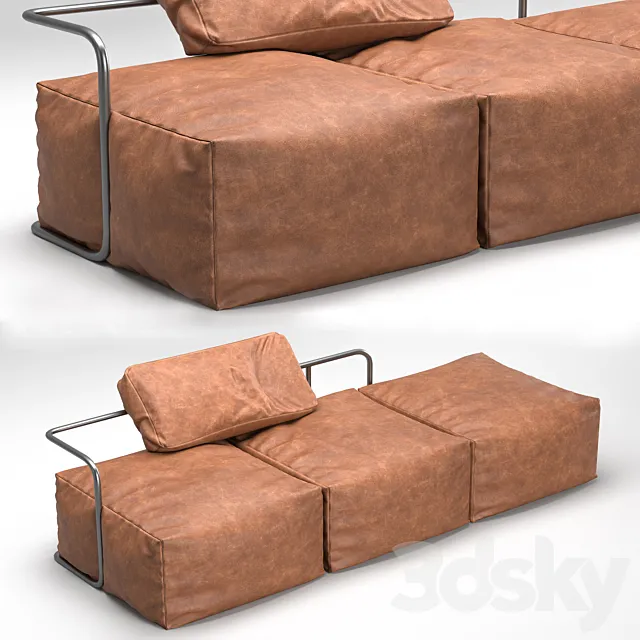 Daybed leather sofa 3ds Max