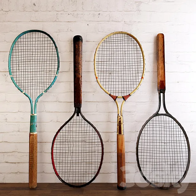 Dayton 1920s Metal Tennis Rackets 3ds Max