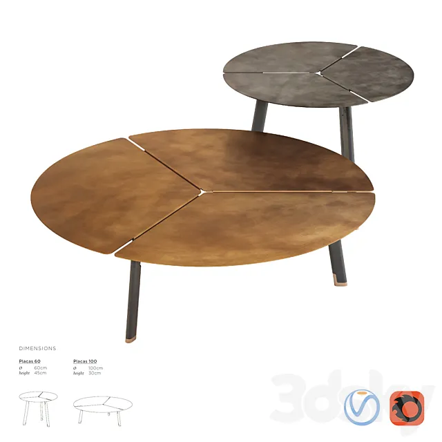 De Castelli Placas Side Table 3DS Max Model