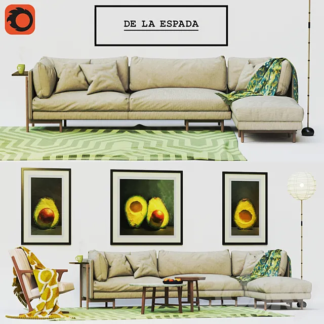 De La Espada Sofa Frame Armchair Woody 3DS Max Model