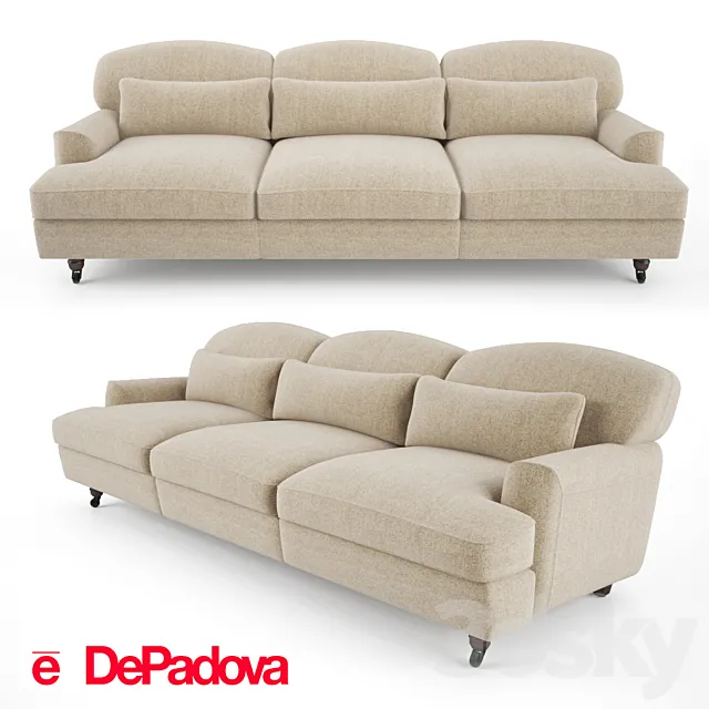 De Padova – Raffles Sofa (three-seater sofa) 3DS Max Model