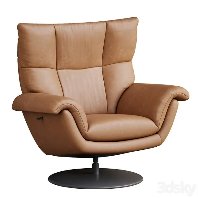 Deacon Leather Swivel Recliner armchair 3dsMax Model