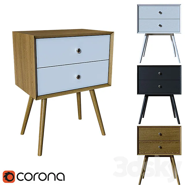 DEBRA RETRO NIGHTSTAND 3DS Max Model