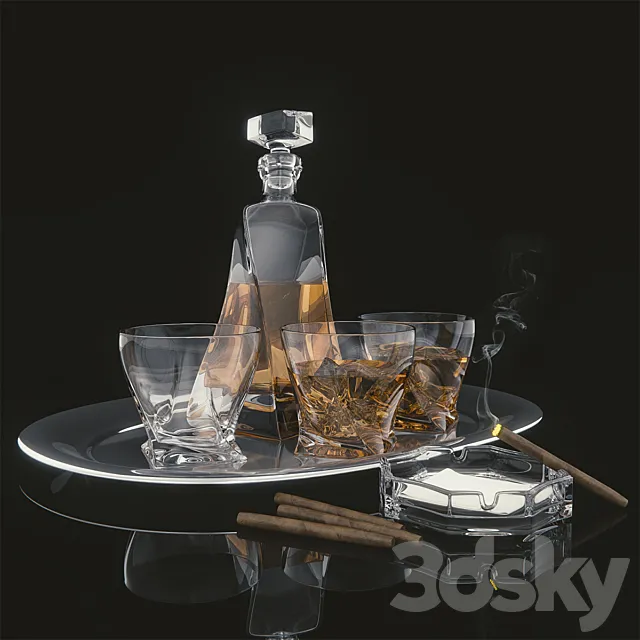 Decanter Sapphire set of 6 3DSMax File