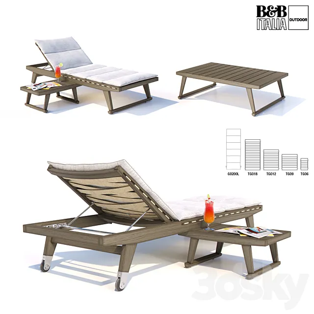 Deck chair and tables GIO 3ds Max