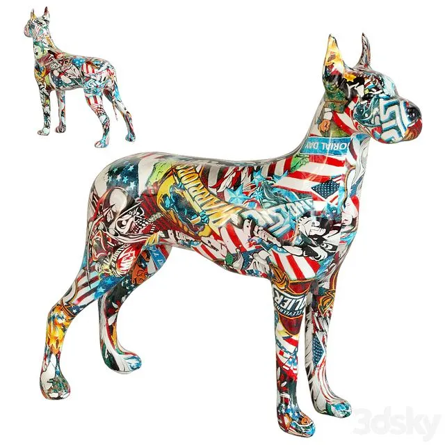 Deco Figurine Comic Dog Maddox by Kare Design 3dsMax Model