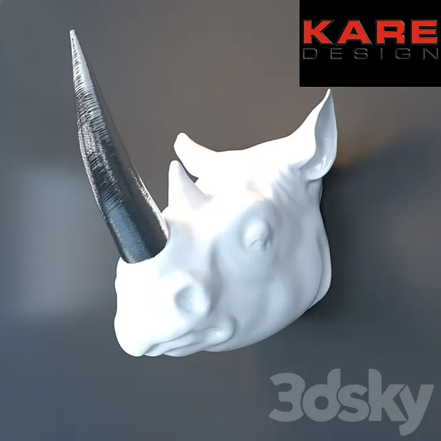 Deco Head Silver Horn Rhino 3DS Max Model