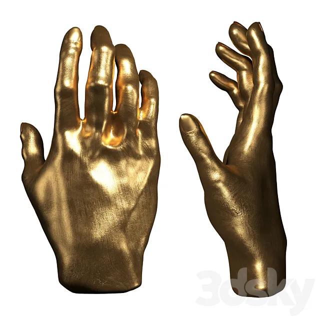 Deco Object Mano Gold kare 3ds Max