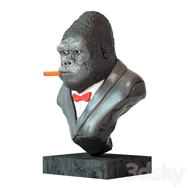 Deco object smoking gorilla 3DS Max