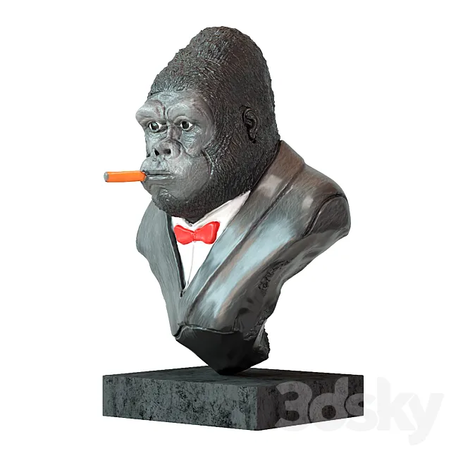 Deco object smoking gorilla 3DSMax File