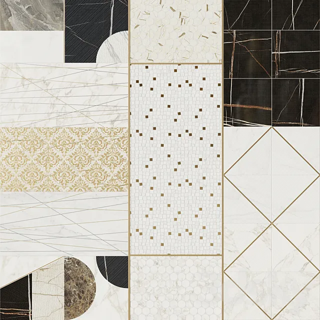 Decor Charme Deluxe Italon Geometry set2 3ds Max