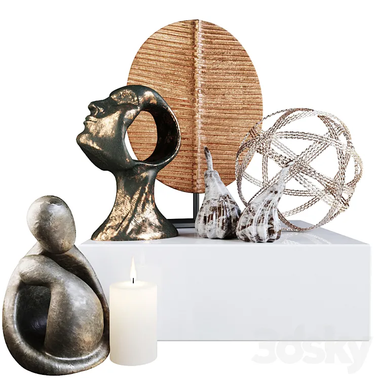 Decor collection in ethnic style with accessories 3DS Max