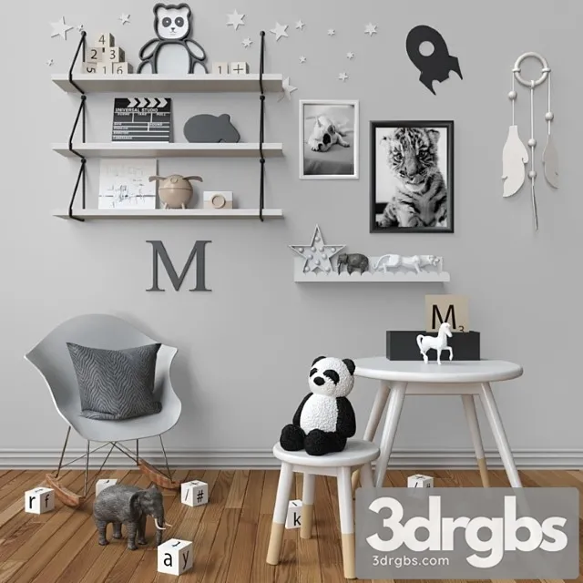 Decor For A Childrens Room Toys Chair and Table 3dsmax Download