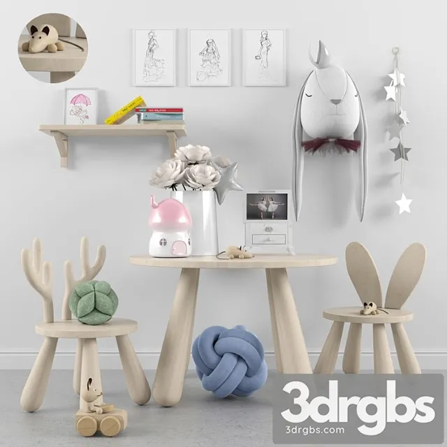 Decor For A Childrens Room With Toys 2 Table Chair 3dsmax Download
