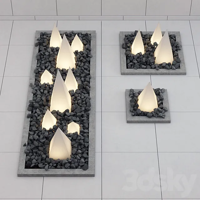 Decor light pyramids 3ds Max