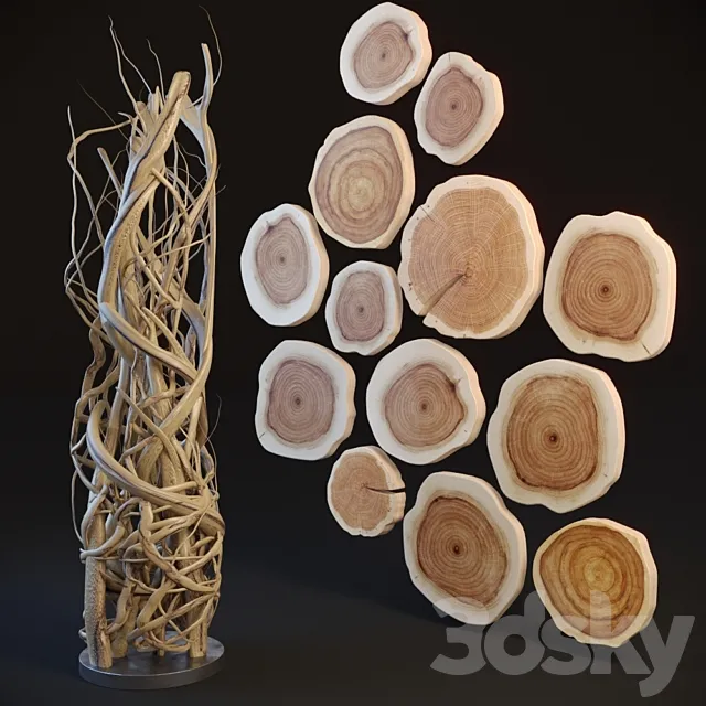 Decor made of wood and twigs 3DS Max Model