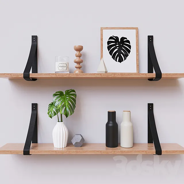 Decor on a shelf with Monster 3DS Max Model