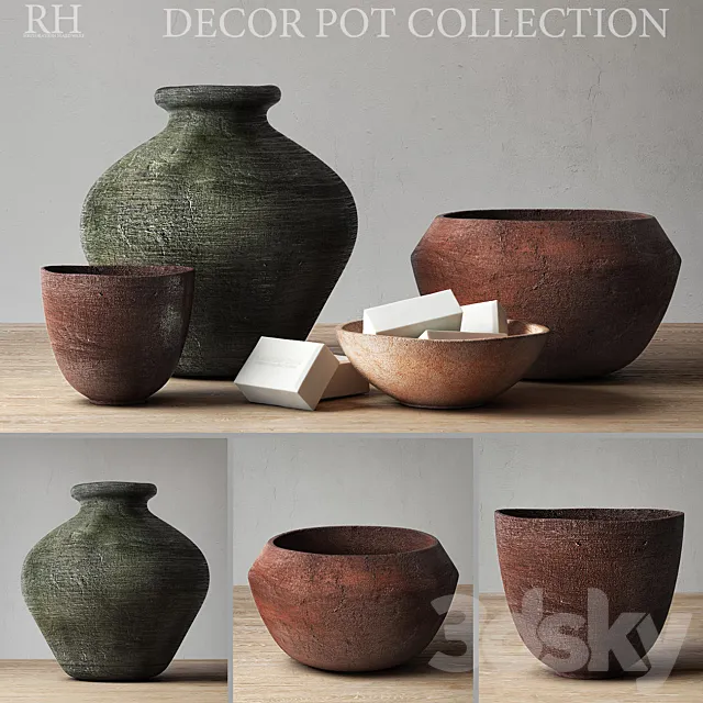 Decor pot collection 3ds Max