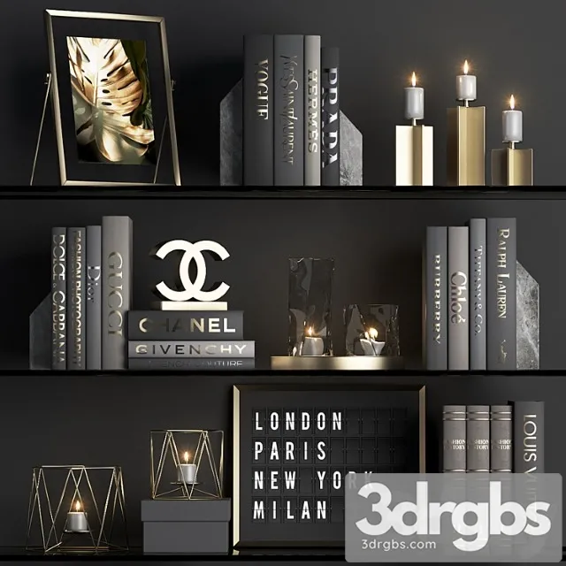 Decor set 04 (black) 3dsmax Download