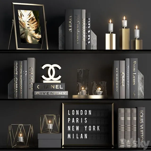 DECOR SET 04 (black) 3dsMax Model