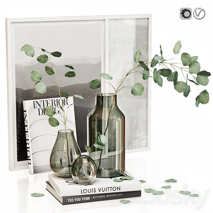 Decor set 25 Eucalyptus 3DS Max