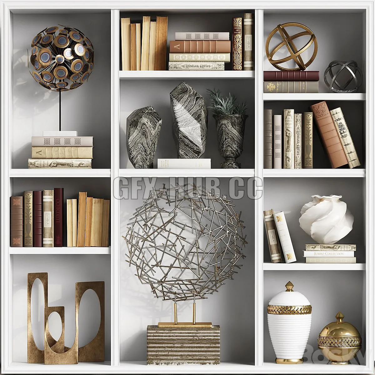 Decor Set 38 with sculptures by Arteriors 3dsMax Model