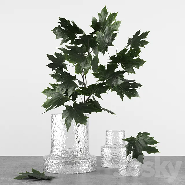 Decor set 8 witn vases by Scruf Glasbruk & Maple 3DSMax File