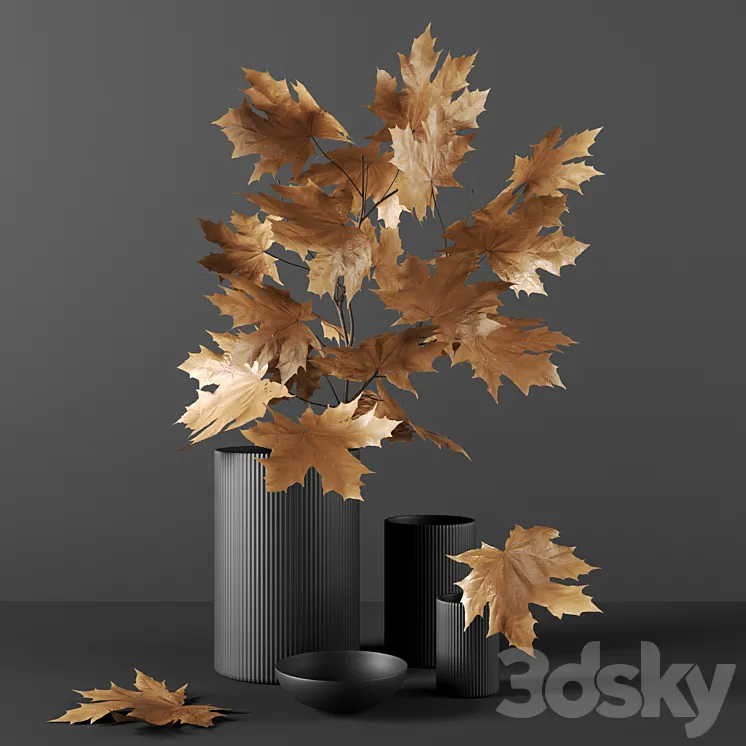 Decor set 9 with Maple Branch 3DS Max
