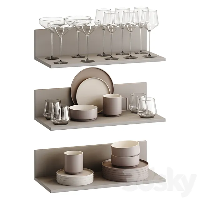 Decor set Kitchen Utensils 02 3dsMax Model