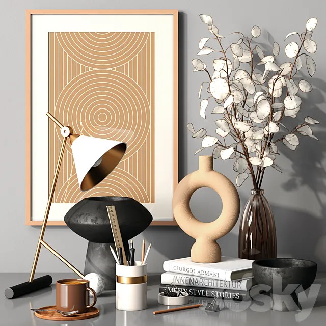 Decor set LUNARIA 3ds Max