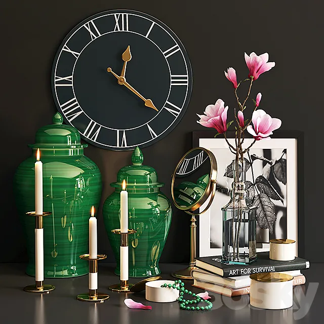 Decor set MAGNOLIA 3DS Max Model