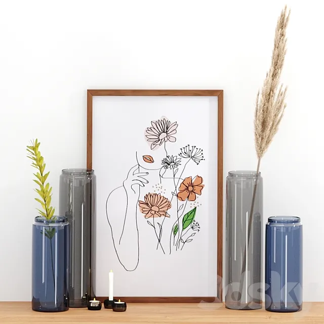 Decor Set-no6- By Adriani E Rossi Glass Vase 3ds Max