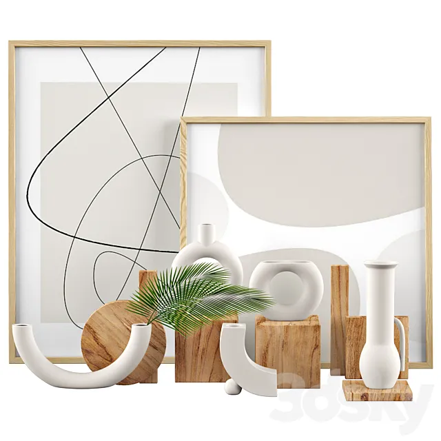 Decor Set | NutPottery | Minimalist plain color vase | Handmade Ceramic Vase 3DS Max Model