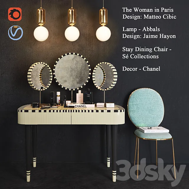 Decor set The Woman in Paris 3ds Max