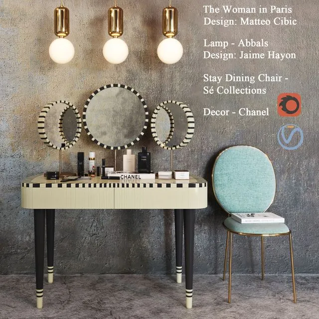 Decor set The Woman in Paris 3dsMax Model