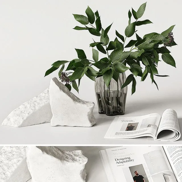 Decor set with rock 3dsMax Model