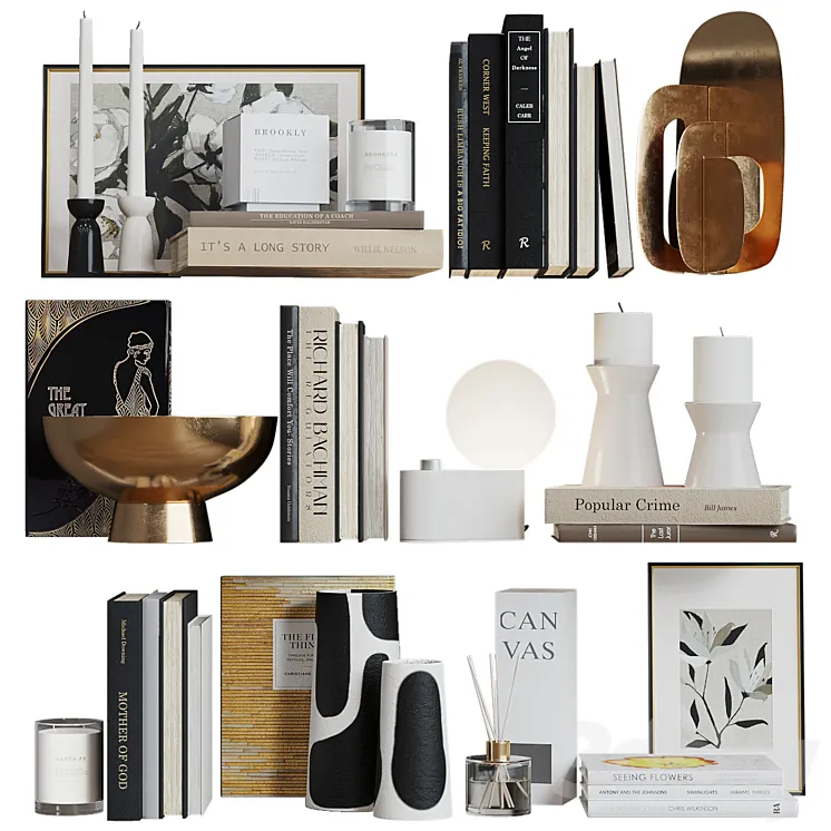 Decor shelf set 13 West Elm 3DS Max