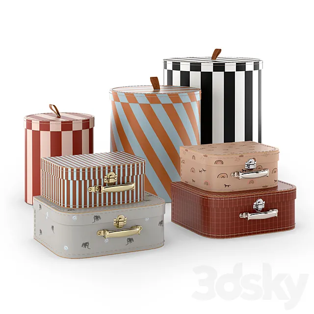 Decor storage cases toy boxes 3DS Max Model