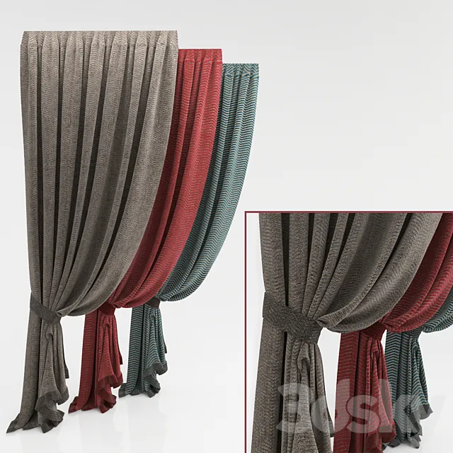 Decorated curtains 3DS Max Model