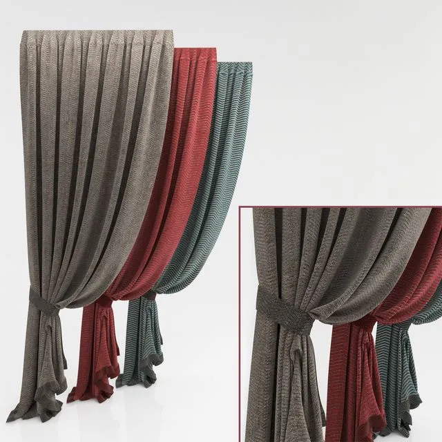 Decorated curtains 3dsMax Model